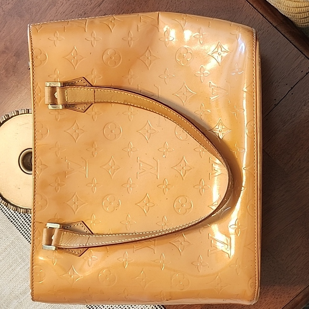 Louis Vuitton Yellow Vernis Houston Bag